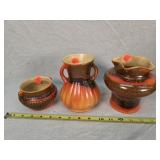 3-Rum Rill Pottery Vaces, 320, 309 & unmarked