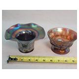2- Northwood Carnival Glass Grape & Cable Dishes