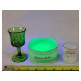 3- Vintage Sounvenir Glass Pieces