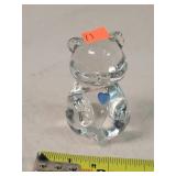 Fenton Glass 3.5" Bear - Blue Heart