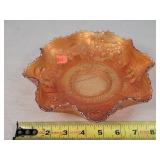 Fenton Orange Tree Carnival Ruffle Bowl 9"w