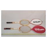 2 - Wilson Tennis Racketts w/ Covers - Vintage