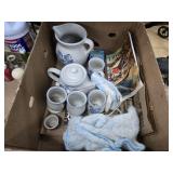 Pfaltzgraff Stoneware 8" Pitcher, Teapot, & Mugs