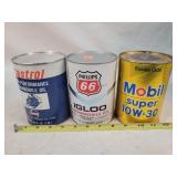 3- Composit Paper 1 Qt. Oil Cans, Full