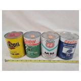 4- Composit Paper 1 Qt. Oil Cans, Full