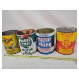 4- 1 Gallon Oil/Fluid Tins, Empty