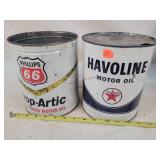 2- 1 Gallon Oil Tins, Empty