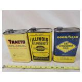 3-1 Qt Oil/Fluid Tins, Partially Full