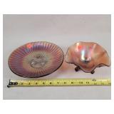 Carnival Glass Bowl & Footed Dish