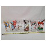 Set of 6 Pepsi Cartoon Glasses