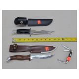 Buck 10" Fixed & 3" Pocket Knives & Other Knife