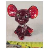 Fenton Hand Painted Red Mouse