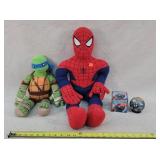 Stuffed Spiderman, Ninja Turtle, & Iron Man