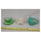 Green Depression Glass, Pitcher, Misc
