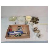 Vintage Baby Shoes, Wooden Spools & Bowls