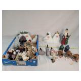 Large Box Of Neat Christmas Decorations Santa