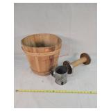 Round Wooden 14" Basket, Spool & Sifter