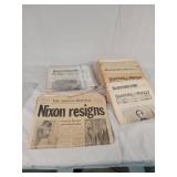 1974 Nixon Resigns Newspaper & 1861 & 62 Reissues