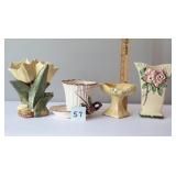 4 Vintage Mccoy Planters