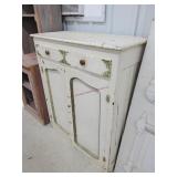 Vintage Painted Cupboard With Contents
