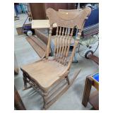 Vintage Pressed Back Rocking Chair Unique