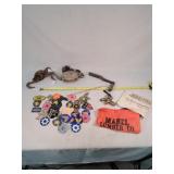 3- Vintage Pulleys, Patches, WWII Veterans Pin