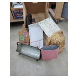 Box Of Vintage Tin Decor Items
