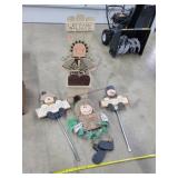 4 Pieces Wooden Porch Art Welcome Signs, 38" H