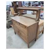Vintage Quartersawn Oak Sideboard With Mirror