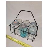 6- Pint Jars In Wire Basket