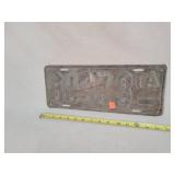 Heavy Antique Iowa License Plate