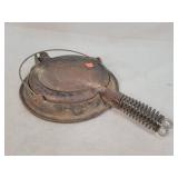 Wards Cast Iron Waffle Iron, 8" Diameter