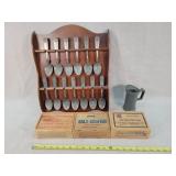 Pewter State Spoon Collection, Cod Wood Boxes