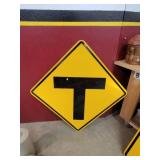 Yellow 30" T-Intersection Road Sign
