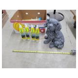 14" Chalkware Dog & Mole And Gopher Bait