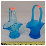 2- Westmoreland Blue Glass Baskets