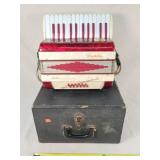 Vintage Noble Accordion With Case 13"w