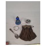 Sterling Silver Spoon, Art Deco Beaded Purse, Misc