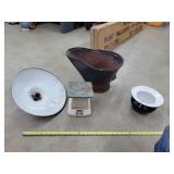 Vintage Scale, Coal Bucket, & Spitoon