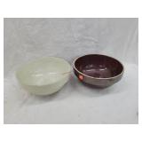 2- Red Wing 11" Crockery Bowls, Chipped