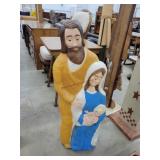 Vintage Lighted 40" Joseph, Mary & Babe Display