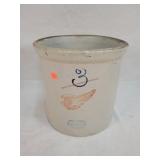 3 Gallon Red Wing Crock, Large Wing