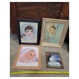 Cute Baby Pictures, 1 With Gold Frame