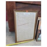 15" Wide Frame W/ 1862 Newspaper