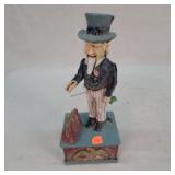 Cast Iron Uncle Sam Mechanical Bank, 11"H