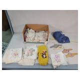 Large Lot Of Tea Owels & World War II Aprons