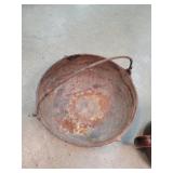 10" Cast Iron Kettle With Handle And Teapot.