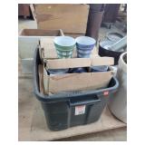 Large Tote Of 4" Flower Pots , Assorted Colors