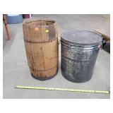 Wooden Nail Keg & Tin