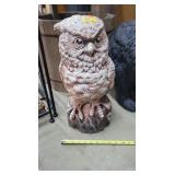 18" Tall Concrete Owl Statue - HEAVY